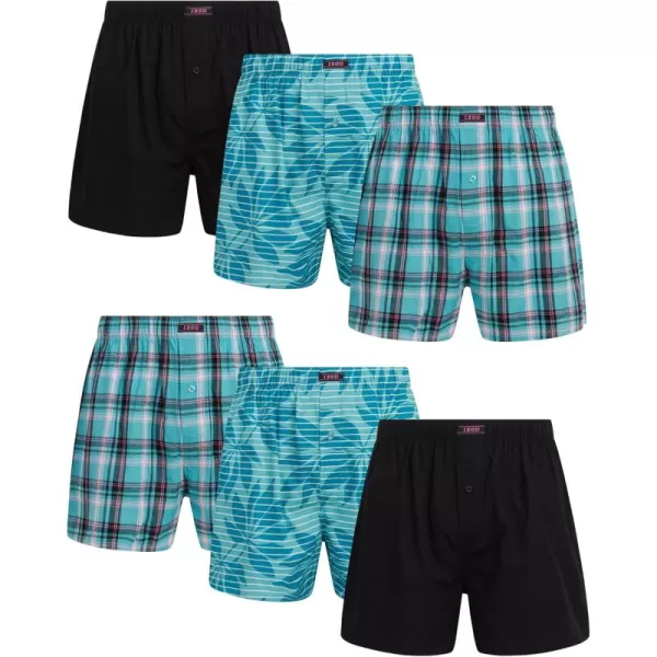 IZOD Men's Boxer Shorts - 6 Pack Loose Fit Mens Cotton Woven Underwear Boxers - Soft Breathable Boxers for Men 
