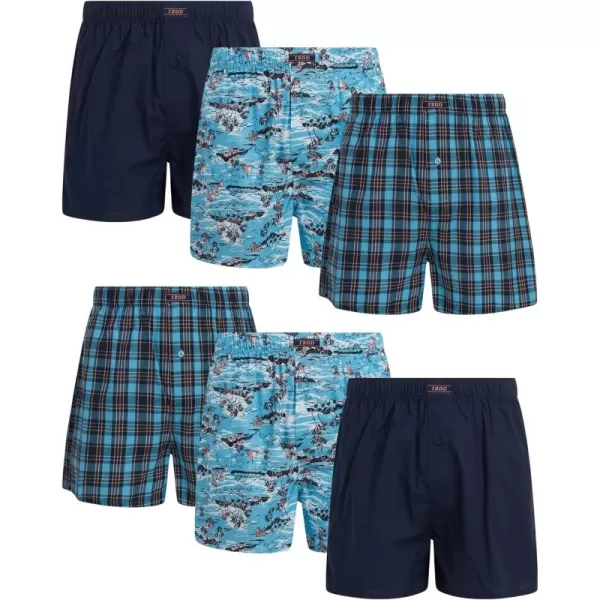 IZOD Men's Boxer Shorts - 6 Pack Loose Fit Mens Cotton Woven Underwear Boxers - Soft Breathable Boxers for Men 