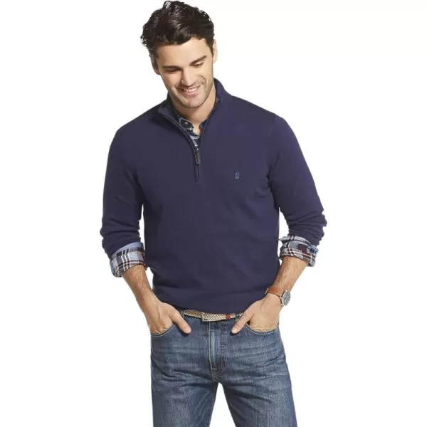IZOD Men's Premium Essentials Quarter Zip Solid 12 Gauge Sweater