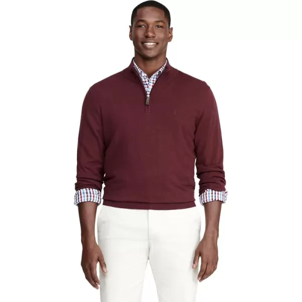IZOD Men's Premium Essentials Quarter Zip Solid 12 Gauge Sweater