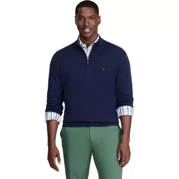 IZOD Men's Premium Essentials Quarter Zip Solid 12 Gauge Sweater
