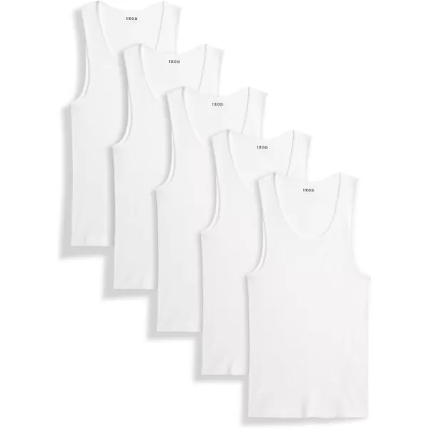 IZOD Men’s Undershirts – 5 Pack Soft Cotton Mens Tank Top Undershirts 