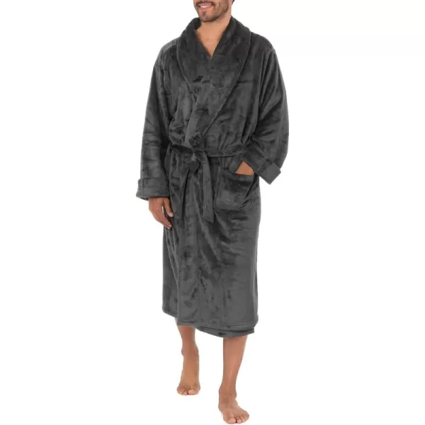 IZOD mens Comfort-soft Fleece Robe - Twill Stripe