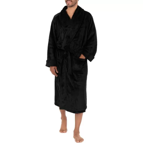 IZOD mens Comfort-soft Fleece Robe - Twill Stripe
