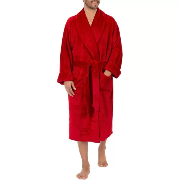 IZOD mens Comfort-soft Fleece Robe - Twill Stripe