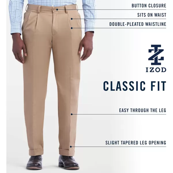 IZOD Men's American Chino Double Pleated Classic Fit Pant