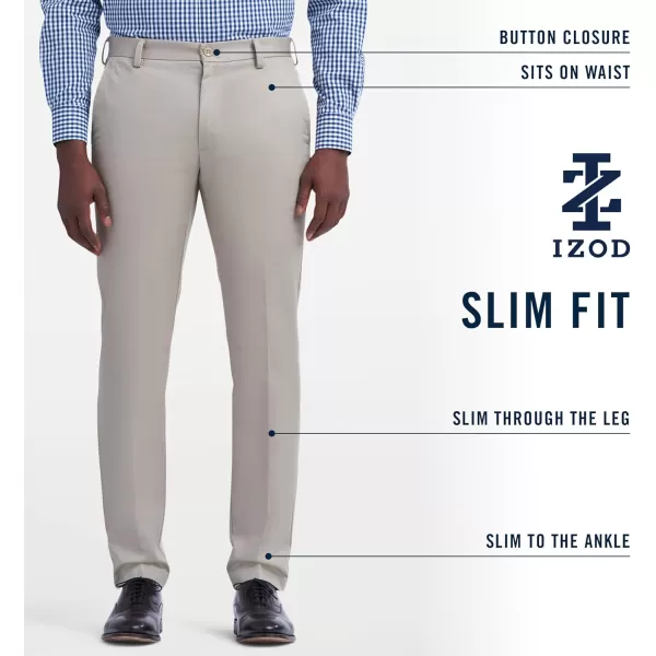 IZOD Men's American Chino Flat Front Slim Fit Pant