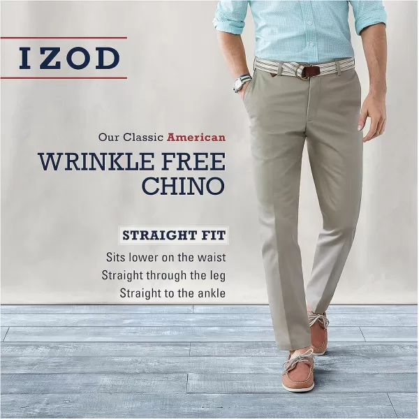 IZOD Men's American Chino Flat Front Straight Fit Pant