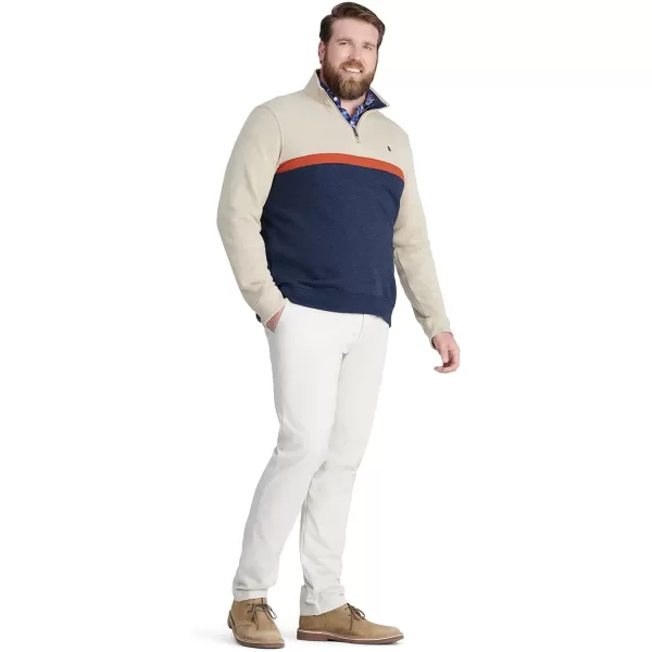 IZOD Men's Big and Tall Advantage Performance Quarter Zip Fleece Pullover Sweatshirt