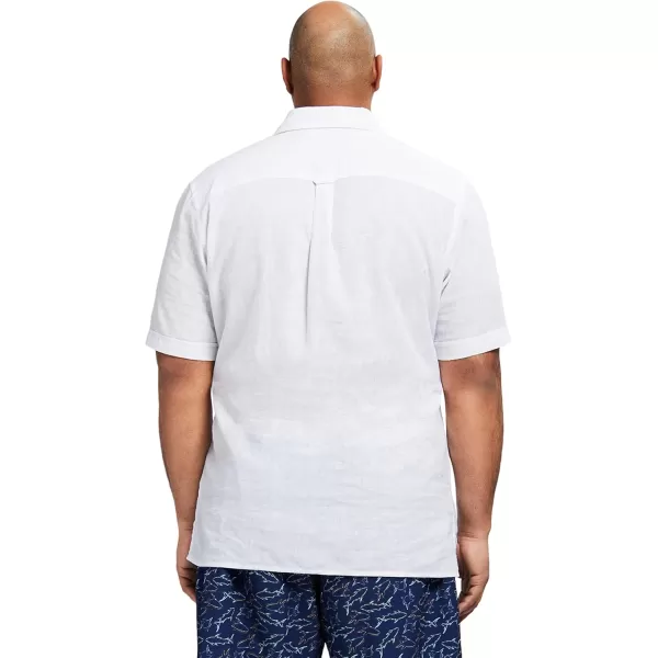 IZOD Men's Big and Tall Linen Button Down Short Sleeve Shirt