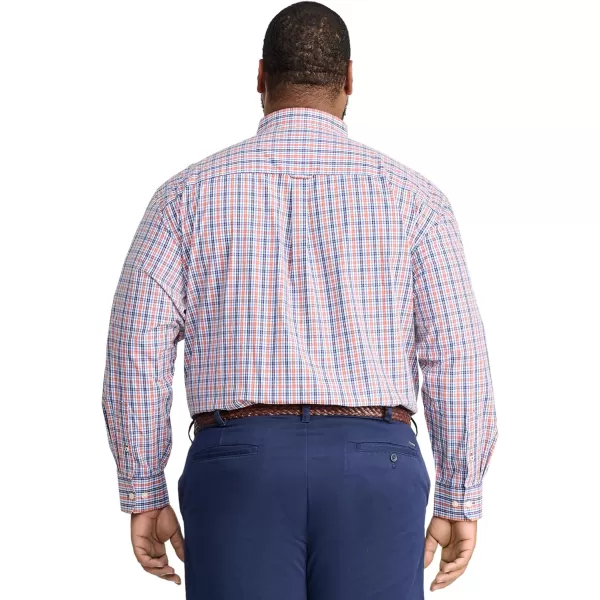 IZOD Men's Big and Tall Performance Comfort Long Sleeve Plaid Button Down