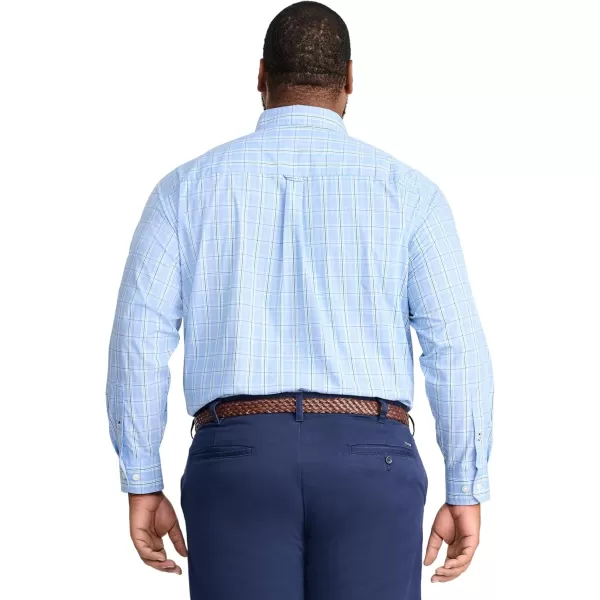 IZOD Men's Big and Tall Performance Comfort Long Sleeve Plaid Button Down