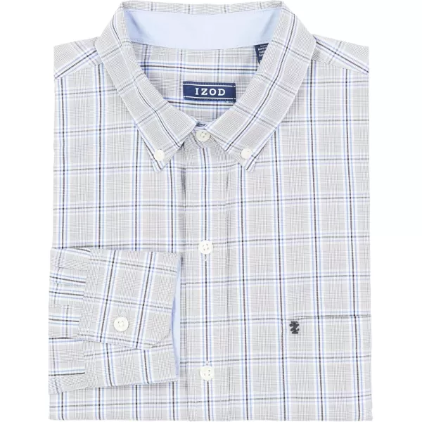 IZOD Men's Big and Tall Performance Comfort Long Sleeve Plaid Button Down