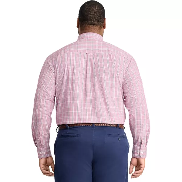 IZOD Men's Big and Tall Performance Comfort Long Sleeve Plaid Button Down