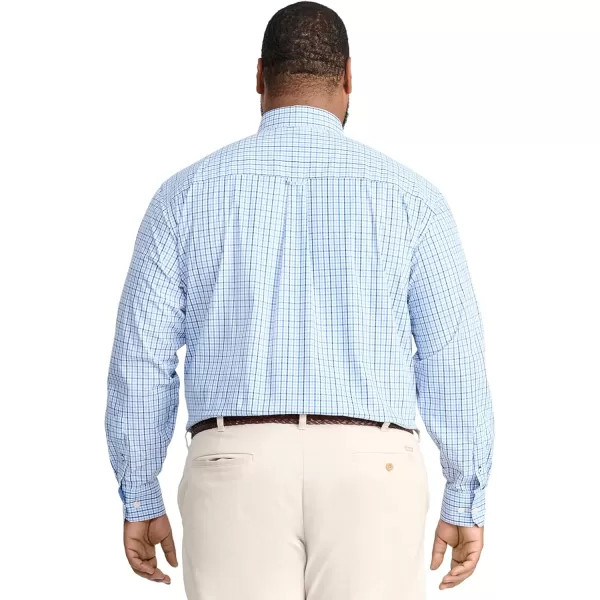 IZOD Men's Big and Tall Performance Comfort Long Sleeve Plaid Button Down