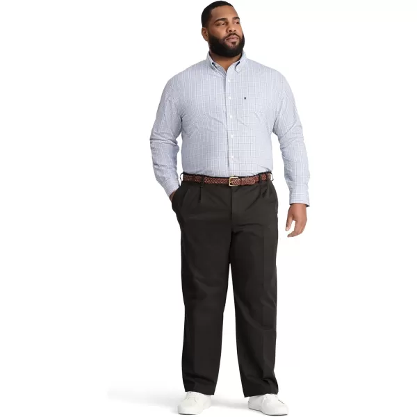 IZOD Men's Big and Tall Performance Comfort Long Sleeve Plaid Button Down