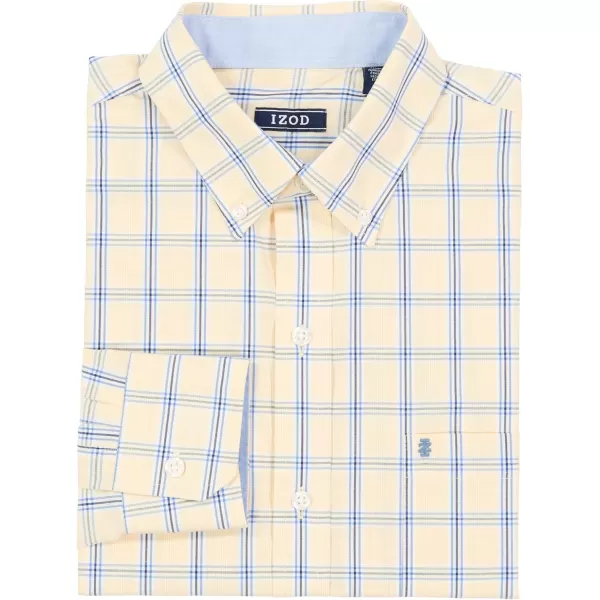 IZOD Men's Big and Tall Performance Comfort Long Sleeve Plaid Button Down