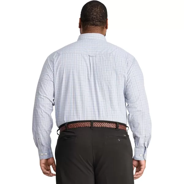 IZOD Men's Big and Tall Performance Comfort Long Sleeve Plaid Button Down
