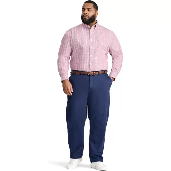 IZOD Men's Big and Tall Performance Comfort Long Sleeve Plaid Button Down