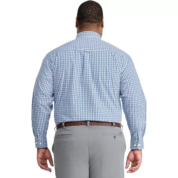 IZOD Men's Big and Tall Performance Comfort Long Sleeve Plaid Button Down