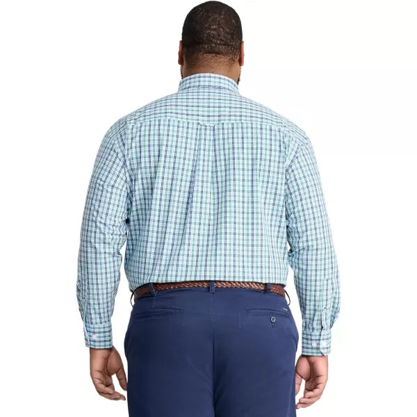 IZOD Men's Big and Tall Performance Comfort Long Sleeve Plaid Button Down