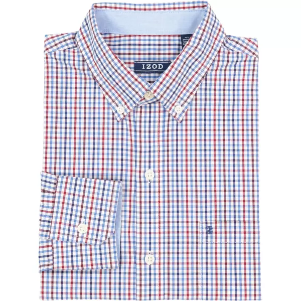 IZOD Men's Big and Tall Performance Comfort Long Sleeve Plaid Button Down