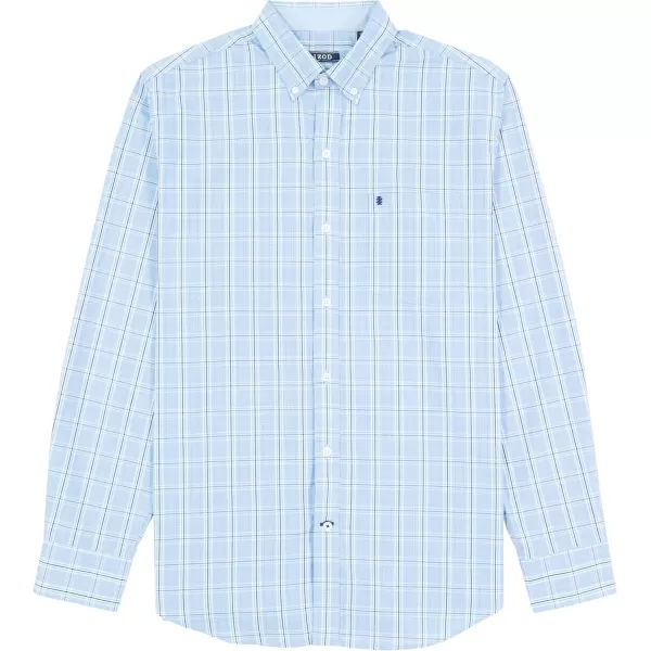 IZOD Men's Big and Tall Performance Comfort Long Sleeve Plaid Button Down