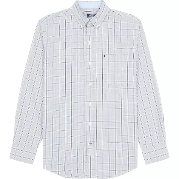 IZOD Men's Big and Tall Performance Comfort Long Sleeve Plaid Button Down