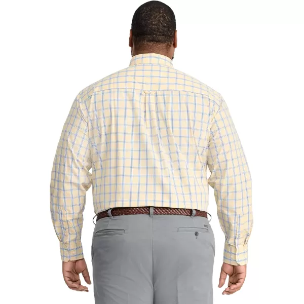IZOD Men's Big and Tall Performance Comfort Long Sleeve Plaid Button Down