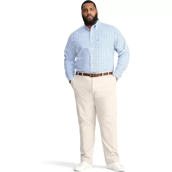 IZOD Men's Big and Tall Performance Comfort Long Sleeve Plaid Button Down