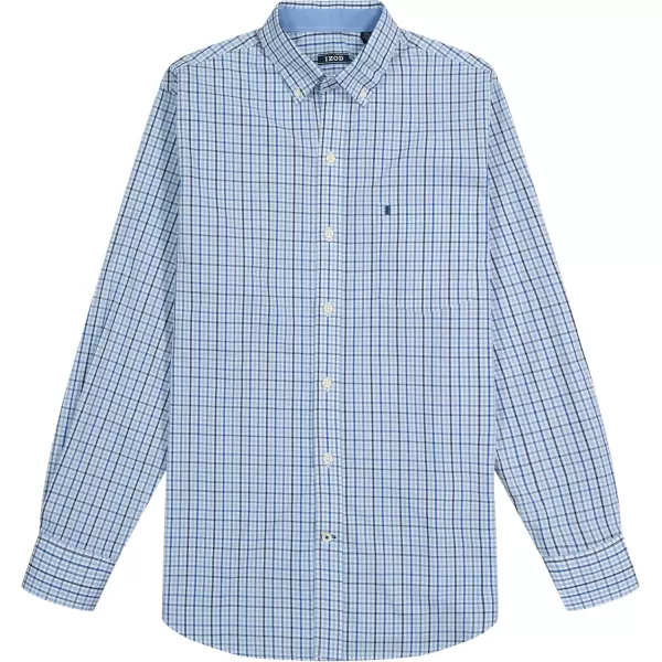 IZOD Men's Big and Tall Performance Comfort Long Sleeve Plaid Button Down