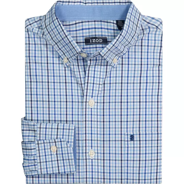 IZOD Men's Big and Tall Performance Comfort Long Sleeve Plaid Button Down