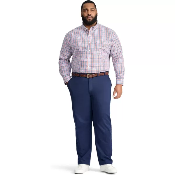 IZOD Men's Big and Tall Performance Comfort Long Sleeve Plaid Button Down