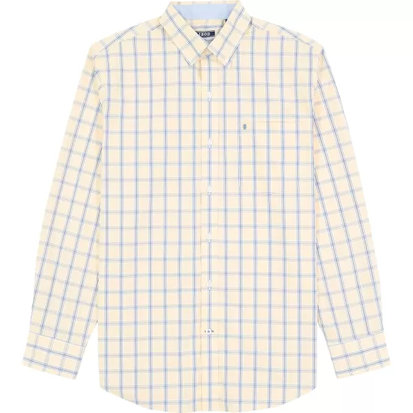 IZOD Men's Big and Tall Performance Comfort Long Sleeve Plaid Button Down