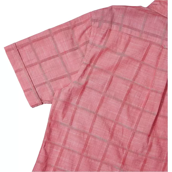 IZOD Men's Big and Tall Saltwater Short Sleeve Windowpane Button Down Shirt