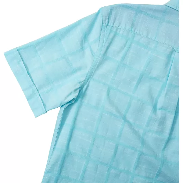 IZOD Men's Big and Tall Saltwater Short Sleeve Windowpane Button Down Shirt