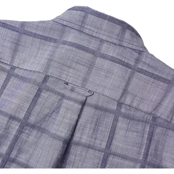 IZOD Men's Big and Tall Saltwater Short Sleeve Windowpane Button Down Shirt