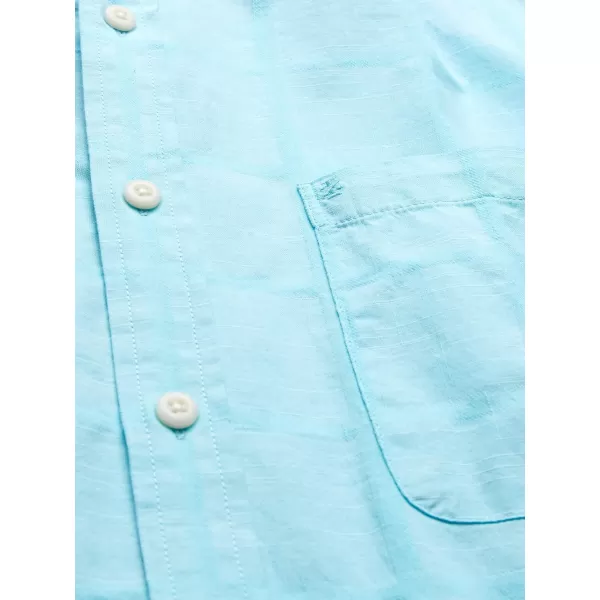 IZOD Men's Big and Tall Saltwater Short Sleeve Windowpane Button Down Shirt
