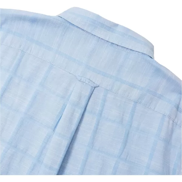 IZOD Men's Big and Tall Saltwater Short Sleeve Windowpane Button Down Shirt