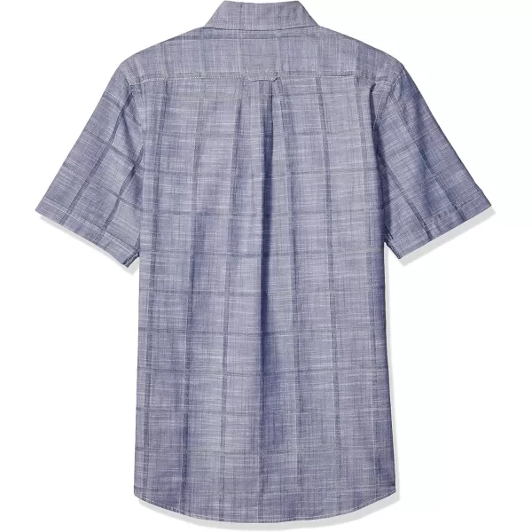 IZOD Men's Big and Tall Saltwater Short Sleeve Windowpane Button Down Shirt