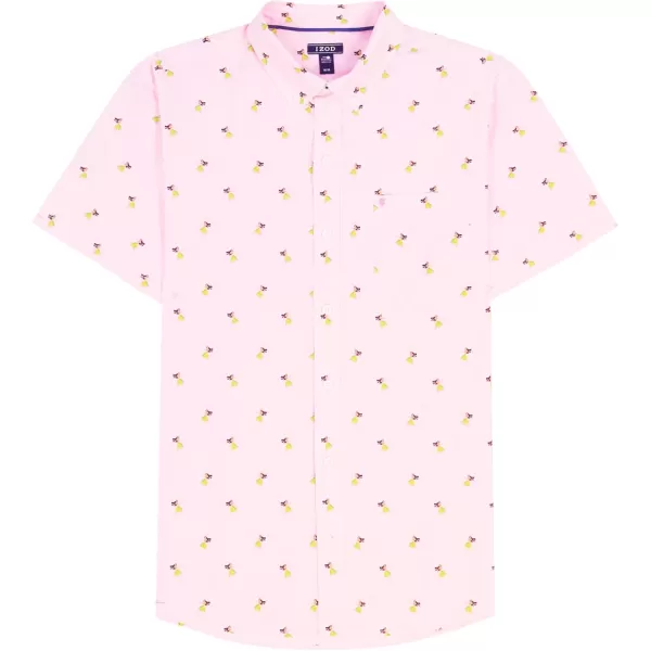 IZOD Men's Breeze Short Sleeve Button Down Patterned Shirt