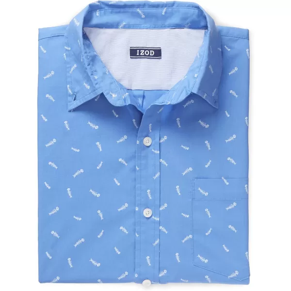 IZOD Men's Breeze Short Sleeve Button Down Patterned Shirt