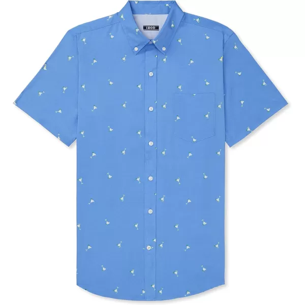 IZOD Men's Breeze Short Sleeve Button Down Patterned Shirt