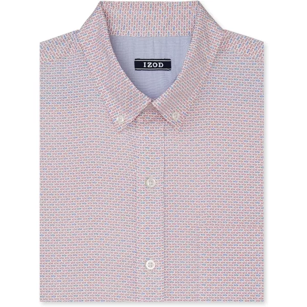 IZOD Men's Breeze Short Sleeve Button Down Patterned Shirt