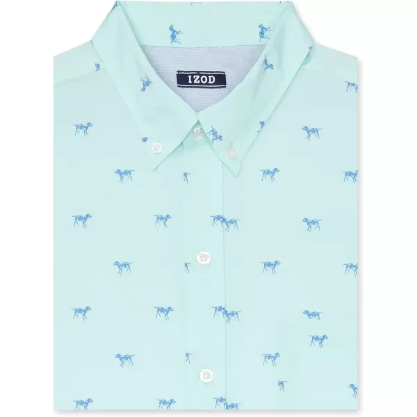 IZOD Men's Breeze Short Sleeve Button Down Patterned Shirt