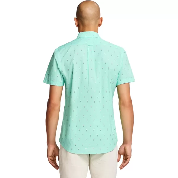 IZOD Men's Breeze Short Sleeve Button Down Patterned Shirt