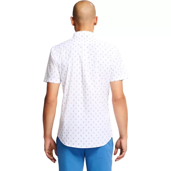 IZOD Men's Breeze Short Sleeve Button Down Patterned Shirt