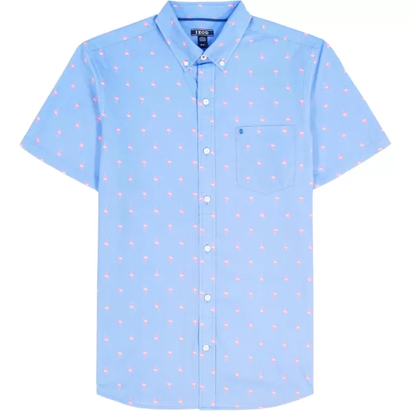 IZOD Men's Breeze Short Sleeve Button Down Patterned Shirt
