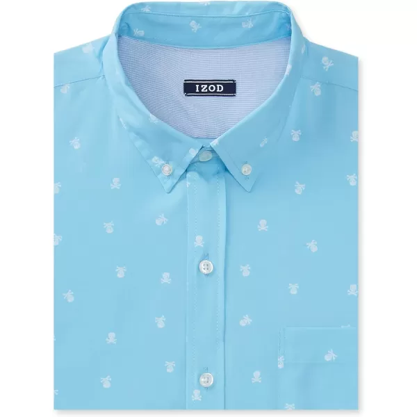 IZOD Men's Breeze Short Sleeve Button Down Patterned Shirt