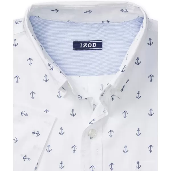 IZOD Men's Breeze Short Sleeve Button Down Patterned Shirt